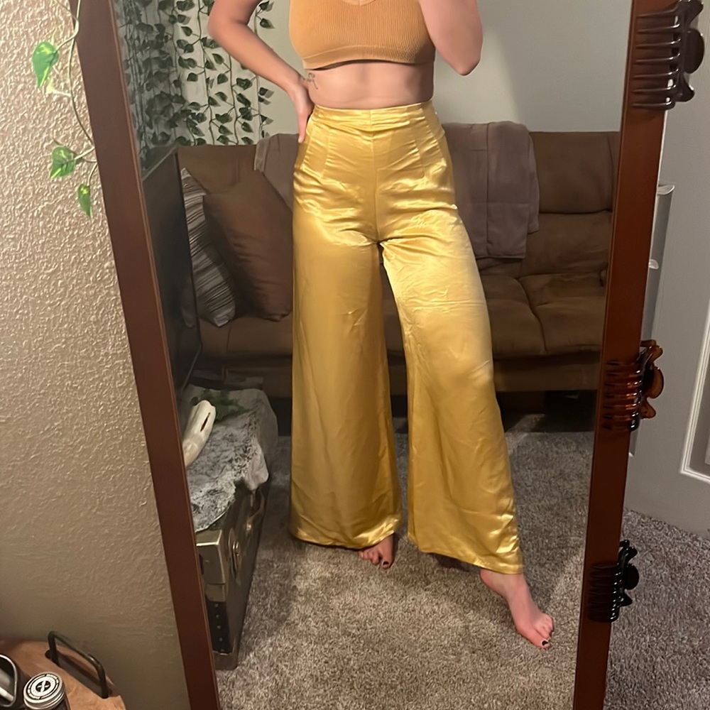 Silky Yellow Pants
